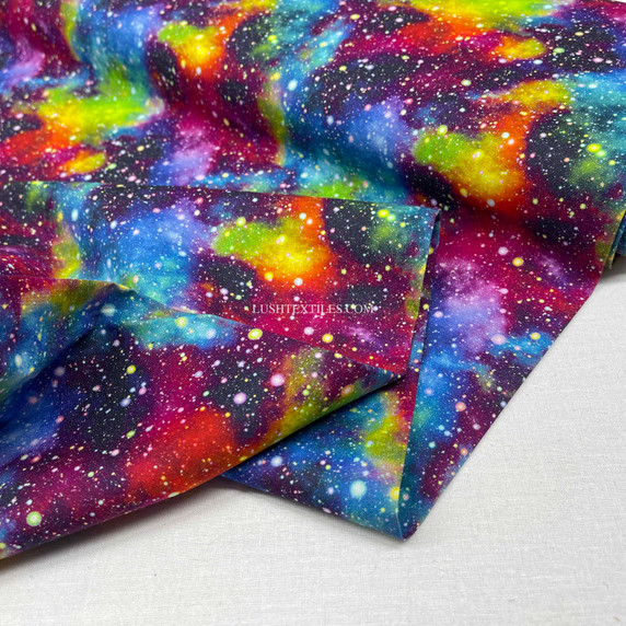 Scifi Galaxy Digital Cotton Craft Fabric 140cm Wide, Multicoloured