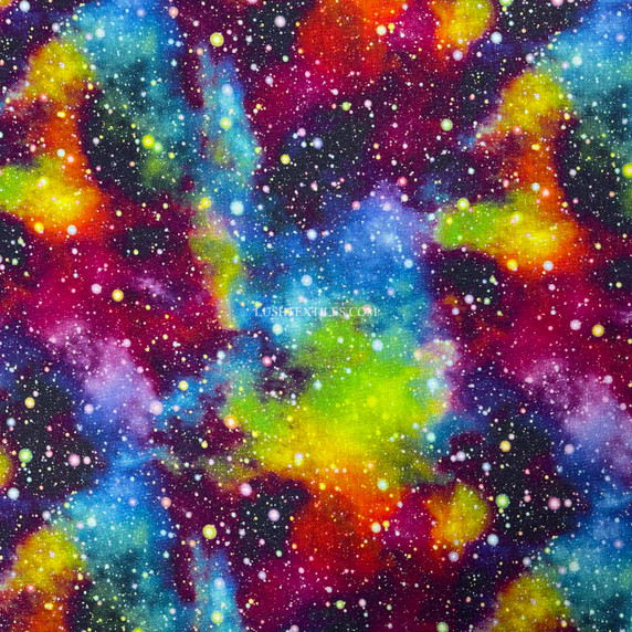 Scifi Galaxy Digital Cotton Craft Fabric 140cm Wide, Multicoloured