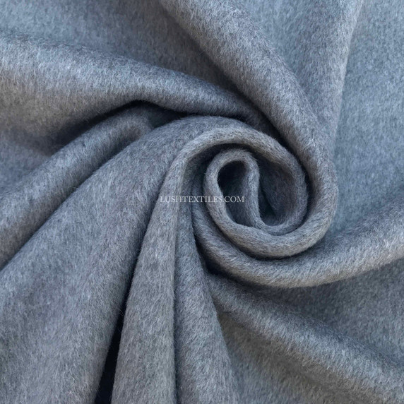Plain Wool Blend Fabric,  Grey