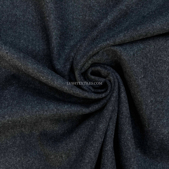 Plain Wool Blend Fabric, Dark Grey