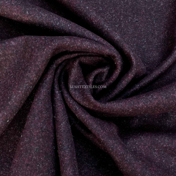 Plain Wool Blend Fabric,  Dark Red