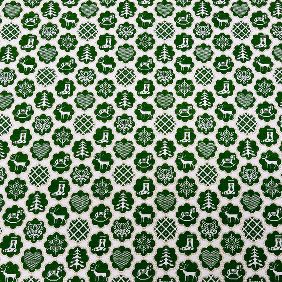 Green Christmas Gifts Linen Cotton Xmas Nordic Fabric