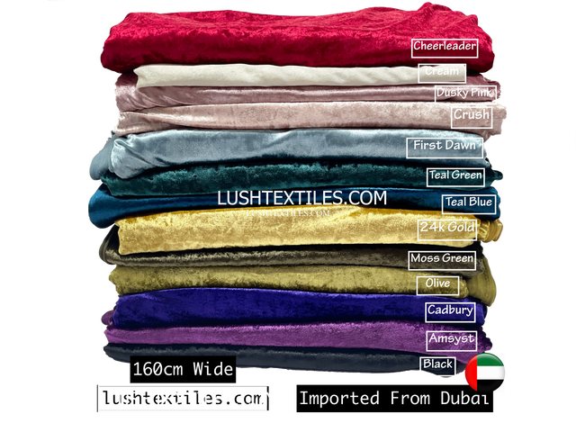 Crushed Velvet Fabric Stretch Velour Material 150cm Wide