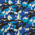 Camouflage Army Polycotton Dress Fabric, Blue
