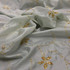 Gold Floral Sequin Taffeta Fabric, Pale Blue