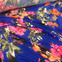 Floral Flowers Lycra Maxi Dress Fabric, Blue