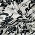 Black & White Abstract Floral Flowers Printed Satin, White