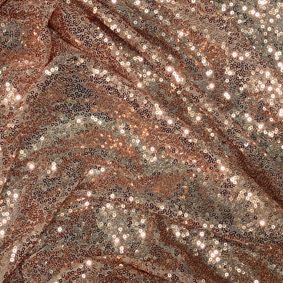 Bling Sequins Net Fabric, Rose Pink Bling Sequins Net Fabric, Rose Pink