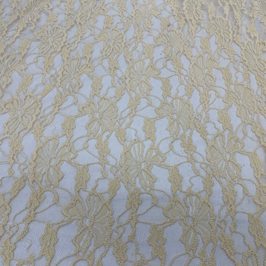 Spandex Floral Dress Lace Fabric, Beige Spandex Floral Dress Lace Fabric, Beige