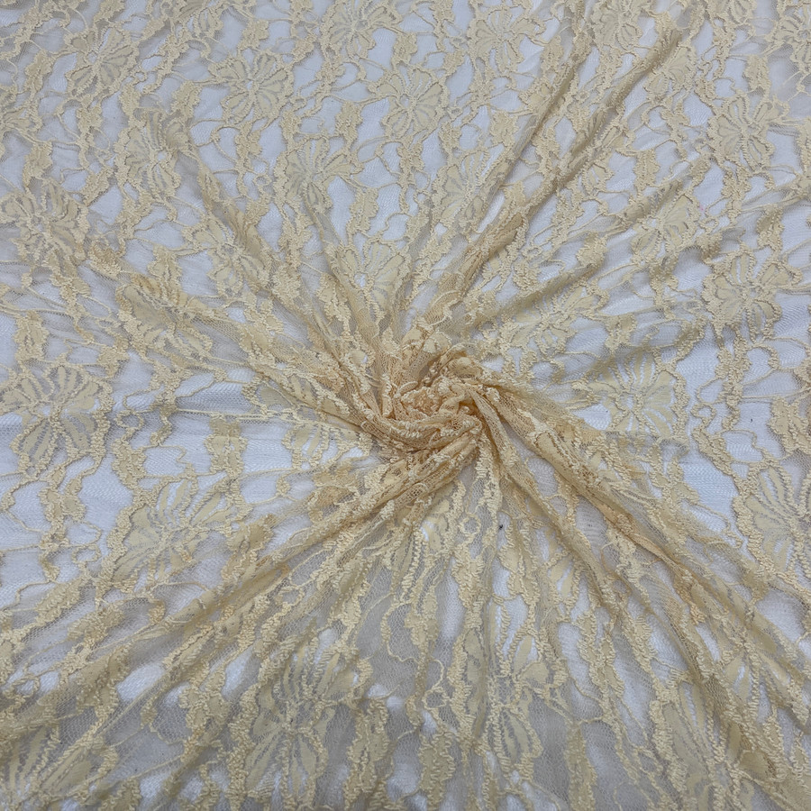 Spandex Floral Dress Lace Fabric, Beige Spandex Floral Dress Lace Fabric, Beige