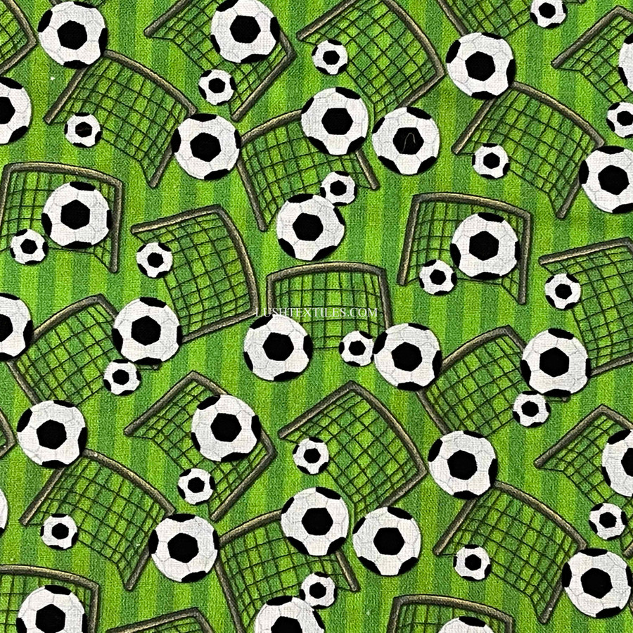 Football Candy Stripe Digital Cotton Craft Fabric 140cm Wide, Green Football Candy Stripe Digital Cotton Craft Fabric 140cm Wide, Green