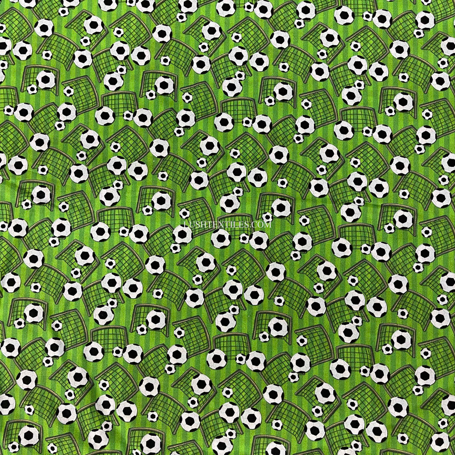 Football Candy Stripe Digital Cotton Craft Fabric 140cm Wide, Green Football Candy Stripe Digital Cotton Craft Fabric 140cm Wide, Green