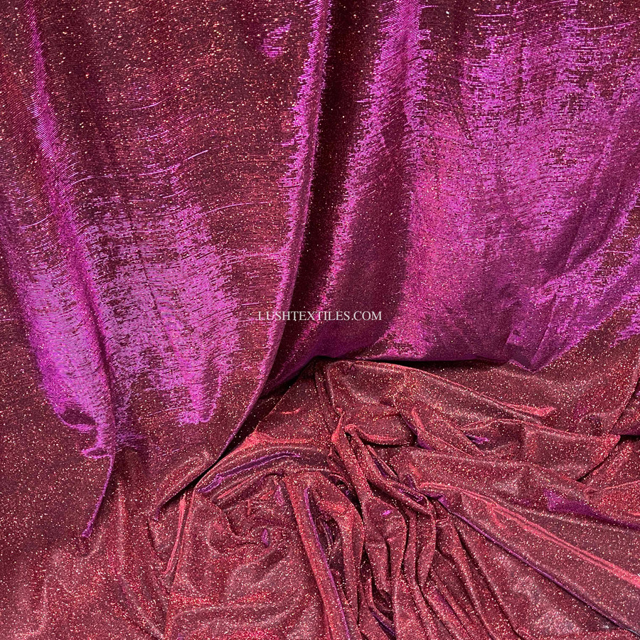 Moonlight Glitter Sparkling Fabric, Red Shot Purple Moonlight Glitter Sparkling Fabric, Red Shot Purple