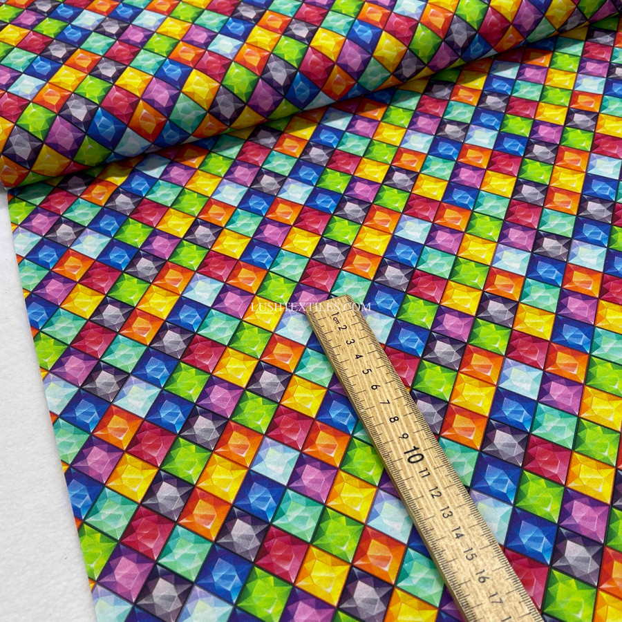 Diamond Jewels Print 100% Cotton Craft Fabric Diamond Jewels Print 100% Cotton Craft Fabric