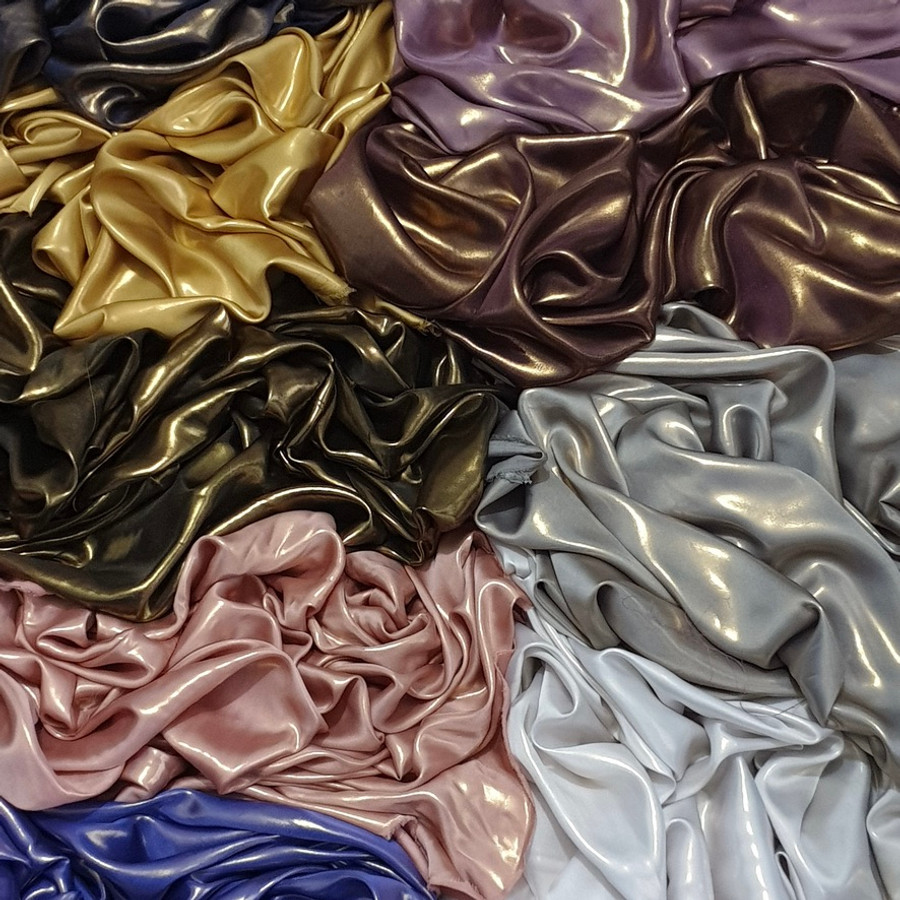 SHIMMER SILK FOIL Two-Tone SATIN Georgette Chiffon Crepe Fabric Bridal 58" Wide
