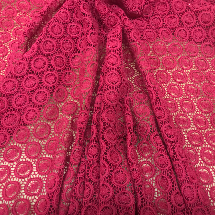 Wine Red Heavy Cotton Net Lace Bridal Fabric Guipure Cut Work Couture Lace Wine Red Heavy Cotton Net Lace Bridal Fabric Guipure Cut Work Couture Lace