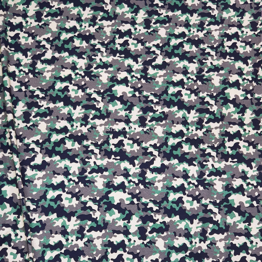 Army Camo Cotton Jersey Stretch Fabric,  Jungle Army Camo Cotton Jersey Stretch Fabric,  Jungle