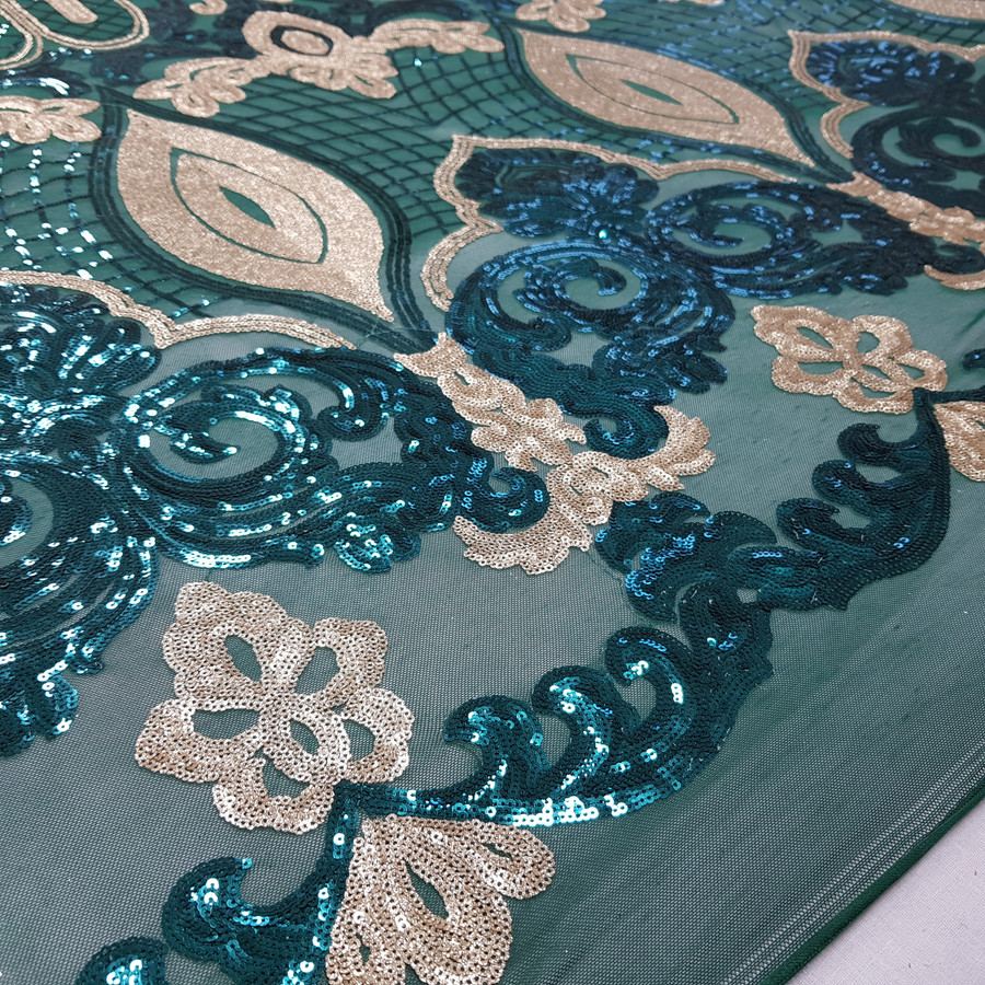 Green Heavy Sequins Lace