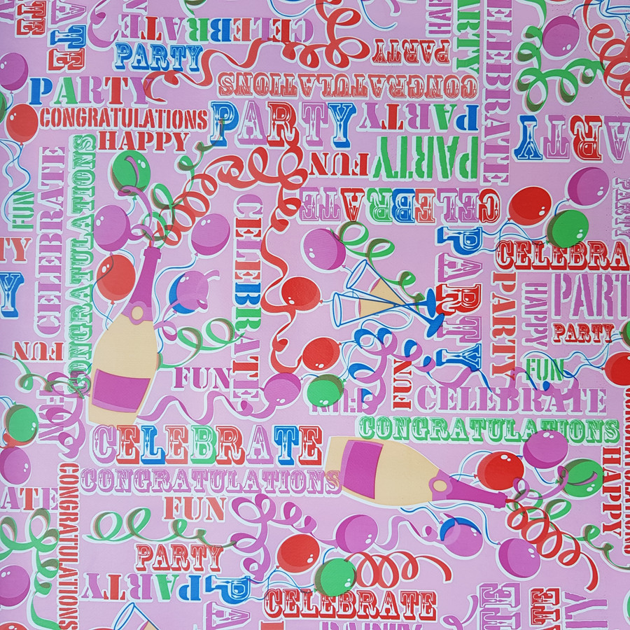 By The Metre Congratulation Celebrate Party PVC, Pink By The Metre Congratulation Celebrate Party PVC, Pink