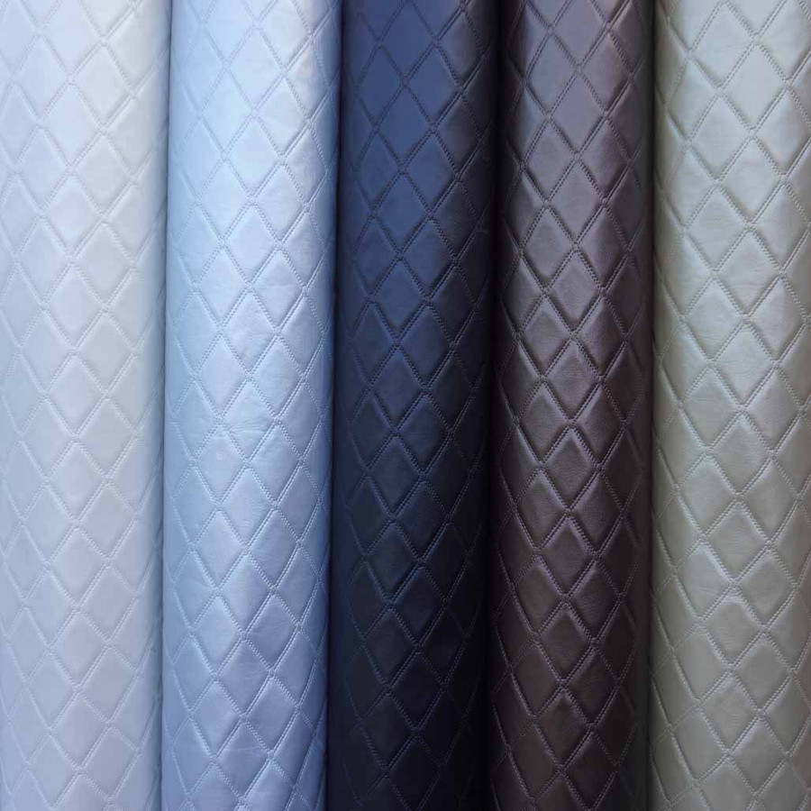Bentley Style Embossed Diamond Quilted Vinyl Faux Leather Fabric Bentley Style Embossed Diamond Quilted Vinyl Faux Leather Fabric