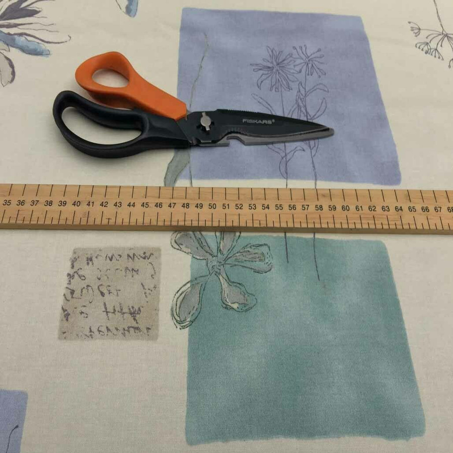 Cream Cotton Lilac & Green Flowers Quilting Canvas Fabric Cream Cotton Lilac & Green Flowers Quilting Canvas Fabric