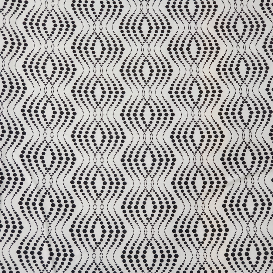 Black Spotty Lycra Dress Fabric, White Black Spotty Lycra Dress Fabric, White