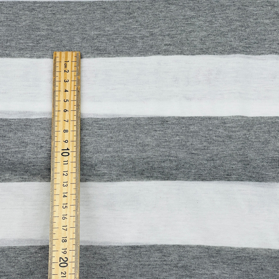 6cm Thick Striped Spandex Jersey Dress Fabric, Grey/White 6cm Thick Striped Spandex Jersey Dress Fabric, Grey/White