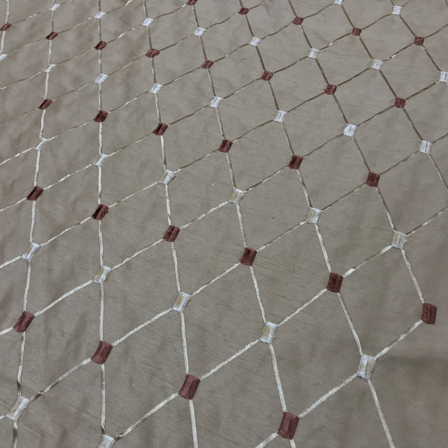 Bamboo Diamond Tuft Taffeta Fabric, Gold Bamboo Diamond Tuft Taffeta Fabric, Gold