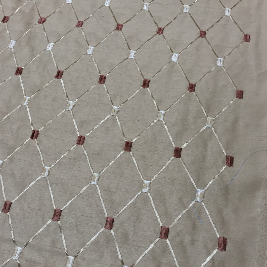 Bamboo Diamond Tuft Taffeta Fabric, Gold Bamboo Diamond Tuft Taffeta Fabric, Gold
