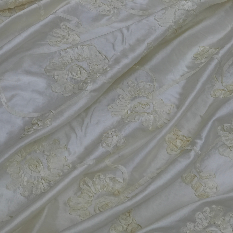 Sunflower Ribbon Taffeta Fabric, Cream Sunflower Ribbon Taffeta Fabric, Cream