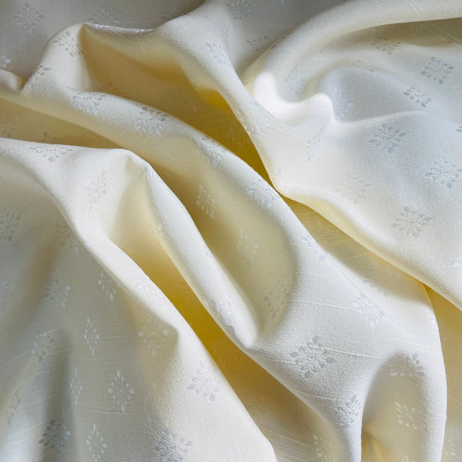 Small Damask Upholstery Curtain Brocade Fabric, Cream Small Damask Upholstery Curtain Brocade Fabric, Cream