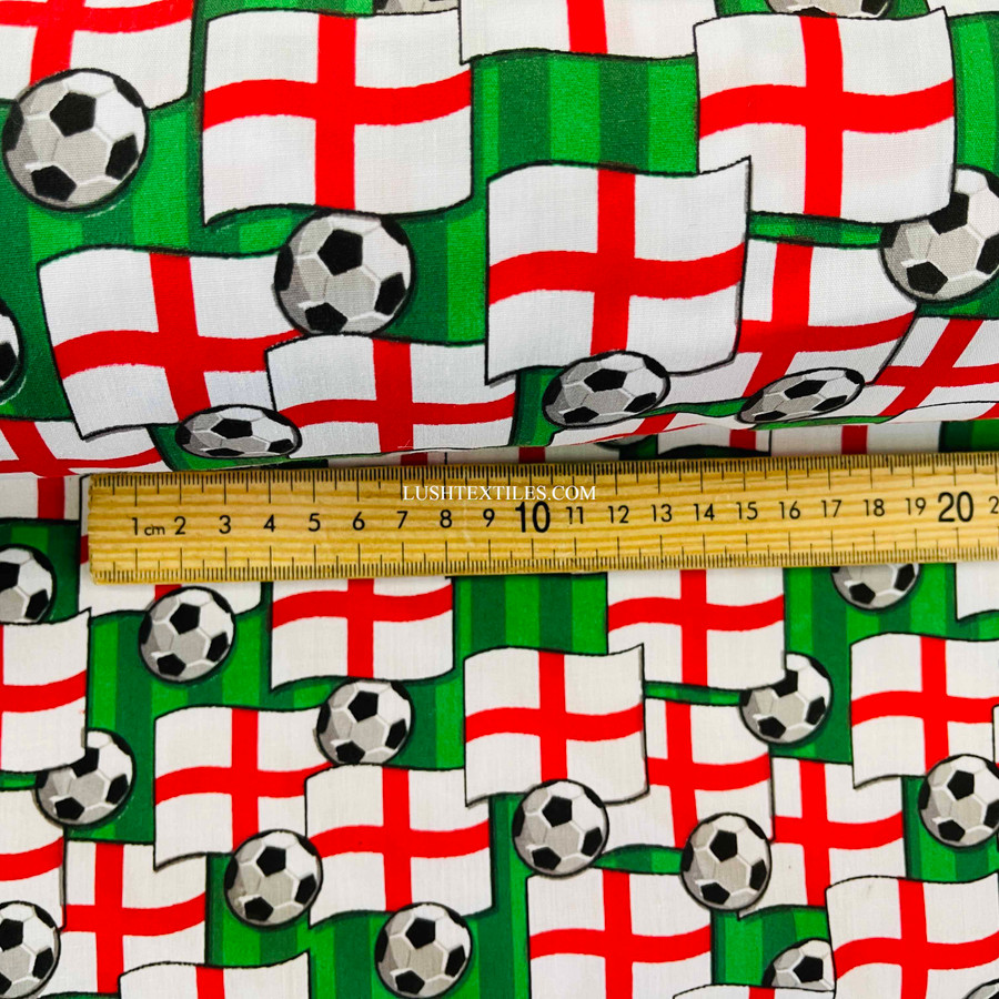 FIFA Football England Flags Polycotton Fabric FIFA Football England Flags Polycotton Fabric
