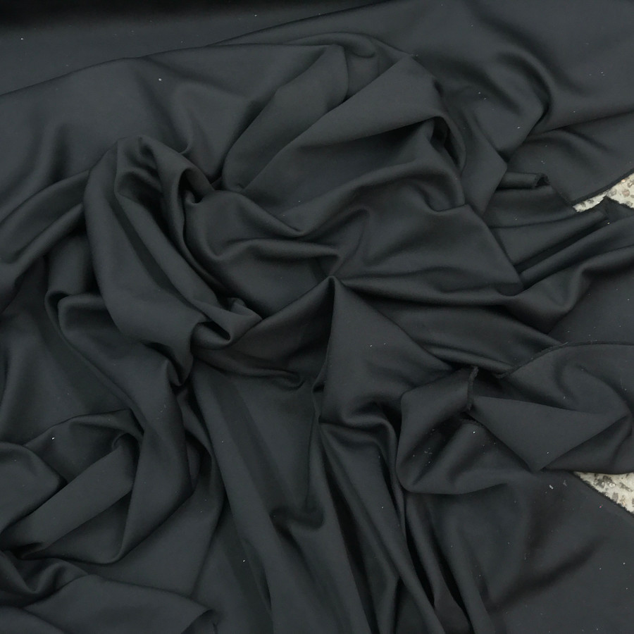 Plain Polyester Jersey Dress Fabric, Black Plain Polyester Jersey Dress Fabric, Black