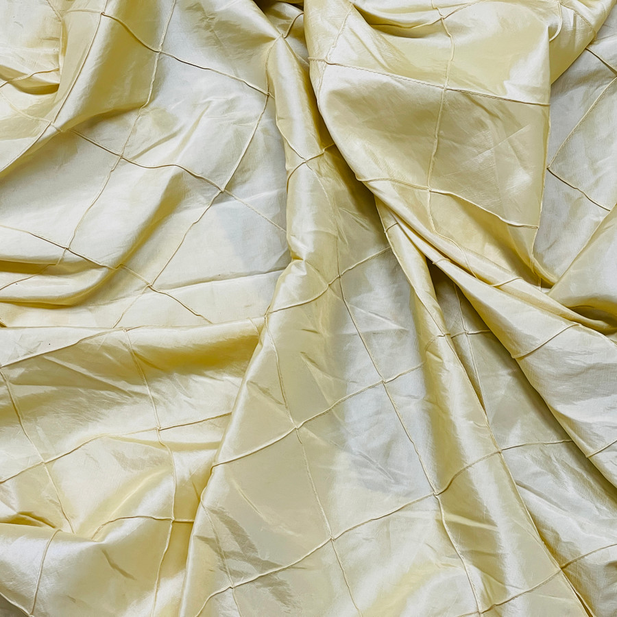 Large Patchwork Quilted Taffeta Fabric, Beige Large Patchwork Quilted Taffeta Fabric, Beige