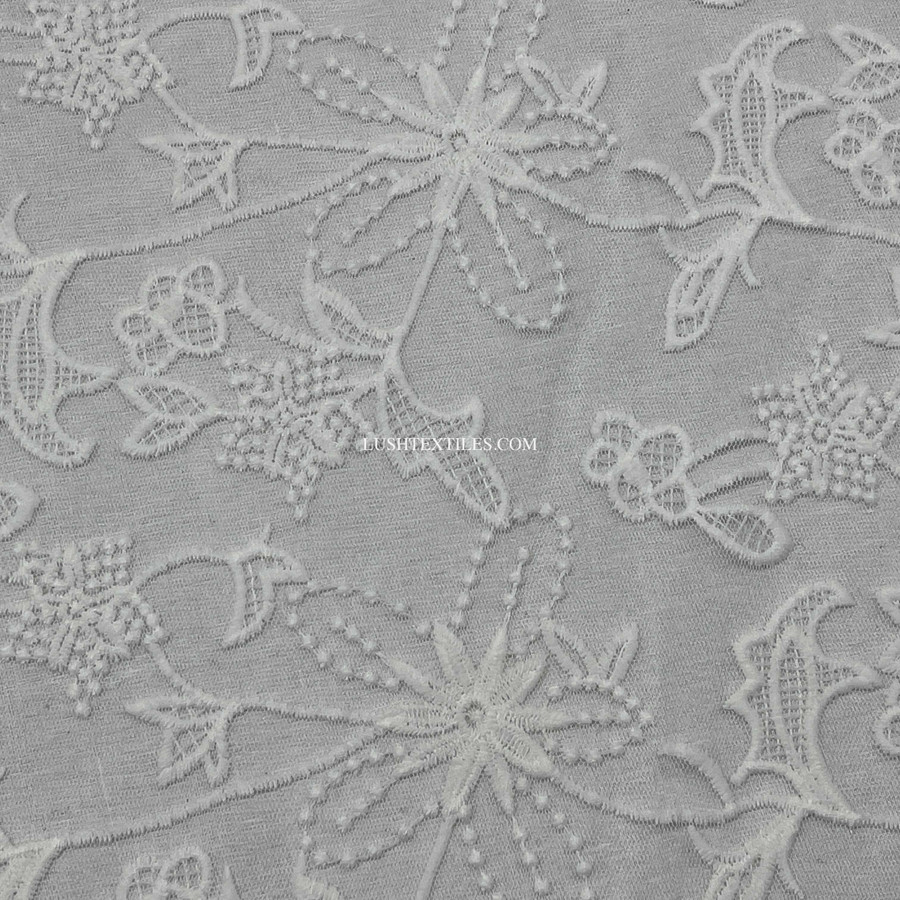 Prestige Embroidery Tulle/Net Lace Liberty Floral Flower Fabric, Cream Prestige Embroidery Tulle/Net Lace Liberty Floral Flower Fabric, Cream