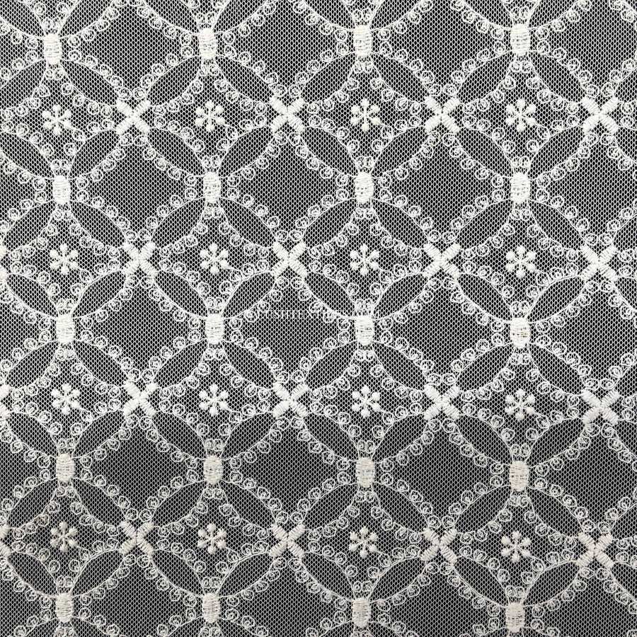Prestige Raschel Embroidery Net Lace Fabric, Cream Prestige Raschel Embroidery Net Lace Fabric, Cream