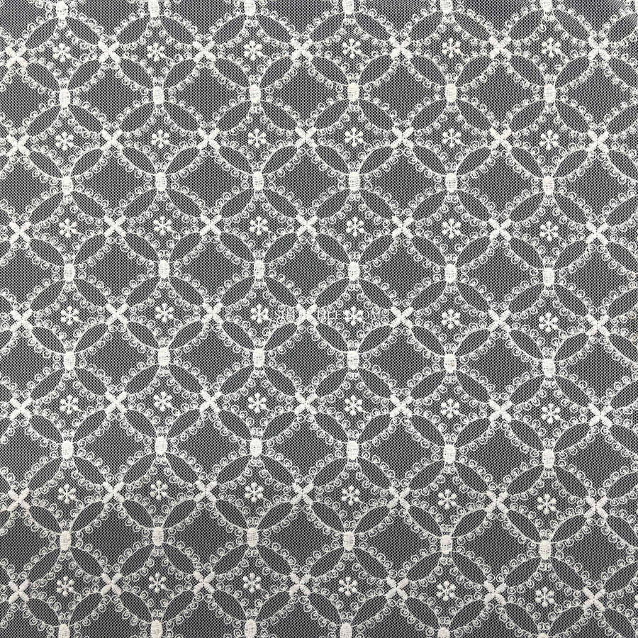 Prestige Raschel Embroidery Net Lace Fabric, Cream Prestige Raschel Embroidery Net Lace Fabric, Cream
