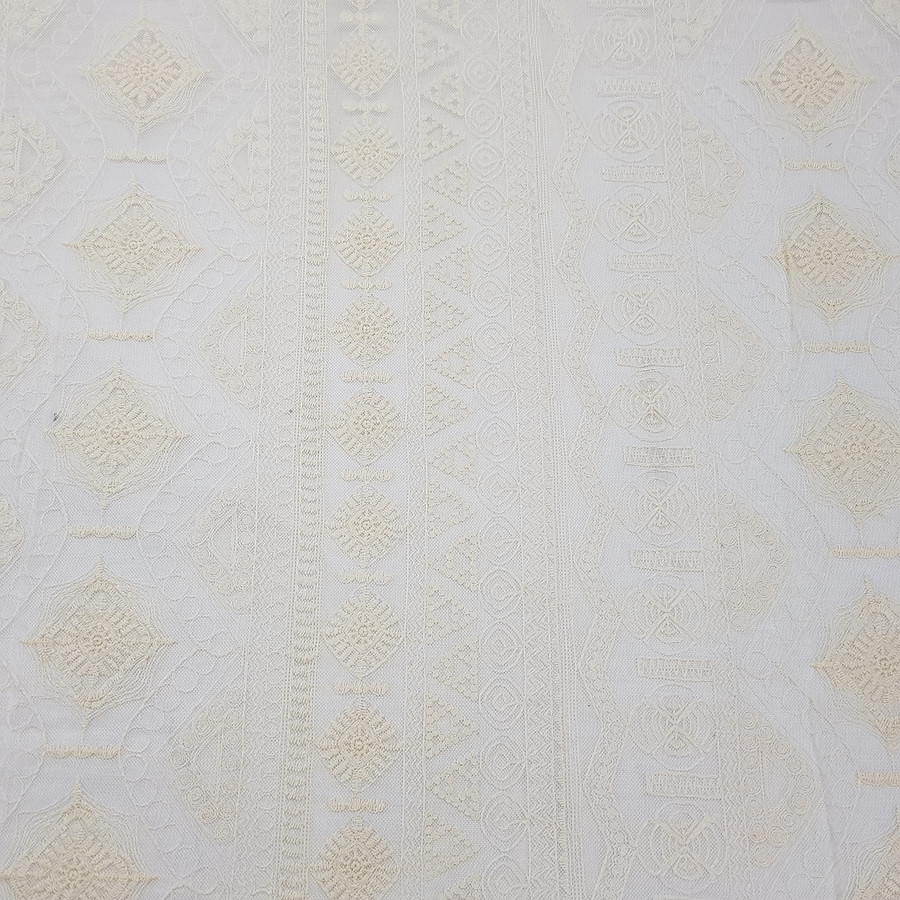 Prestige Dahlia Embroidery Net Wedding Lace Fabric, Cream Prestige Dahlia Embroidery Net Wedding Lace Fabric, Cream