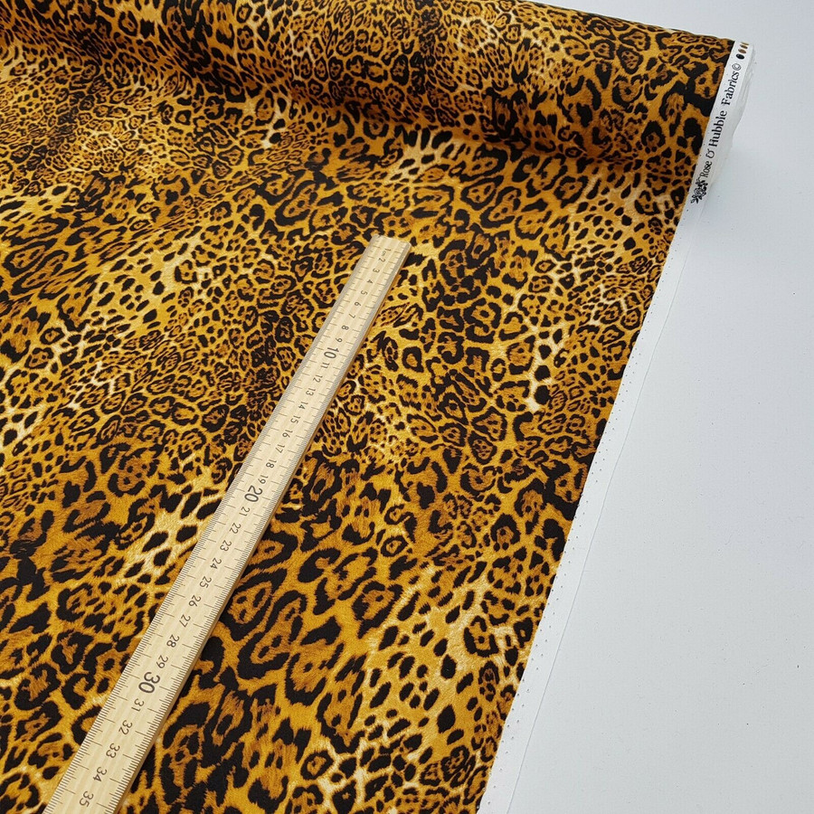 10m Designer Rose & Hubble 100% Cotton Animal Skin Leopard Print Fabric - Dark 10m Designer Rose & Hubble 100% Cotton Animal Skin Leopard Print Fabric - Dark