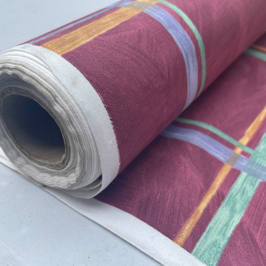 Large Square Checks Cotton Fabric 140cm, Purple Large Square Checks Cotton Fabric 140cm, Purple