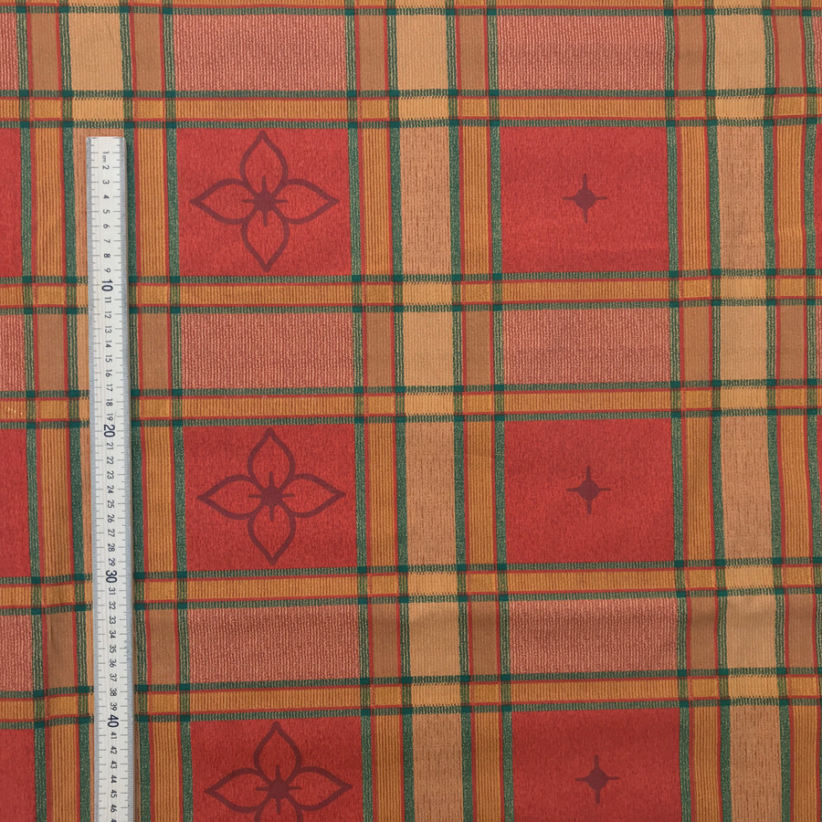 Plaid/Checkered Vintage Cotton Fabric, Orange Plaid/Checkered Vintage Cotton Fabric, Orange