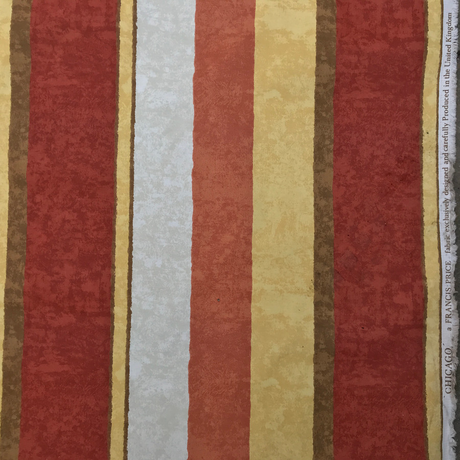 Chicago Striped Colourful Vintage Cotton Fabric, Spice Chicago Striped Colourful Vintage Cotton Fabric, Spice