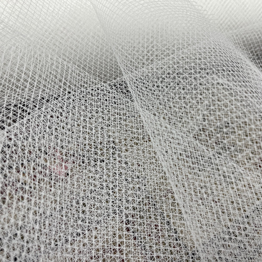 20m Wholesale Net Large Hole Bird Cage Fascinator Stiff Net Fabric, White 20m Wholesale Net Large Hole Bird Cage Fascinator Stiff Net Fabric, White