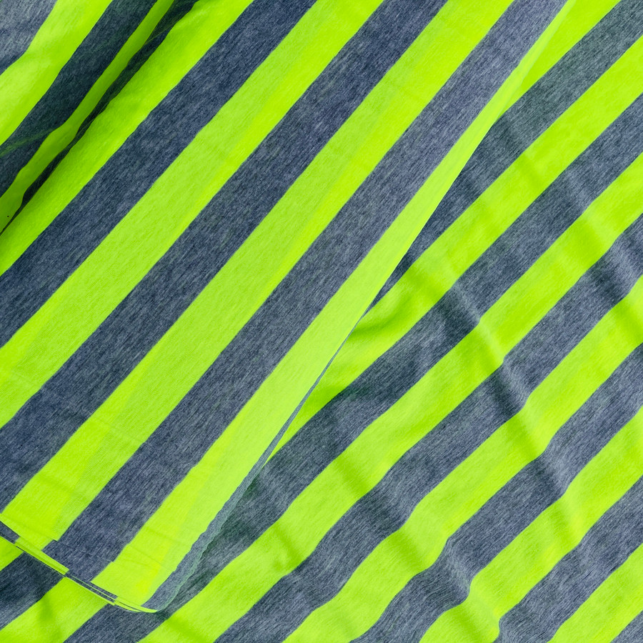 3cm Thick Striped Spandex Jersey Dress Fabric, Green/Grey 3cm Thick Striped Spandex Jersey Dress Fabric, Green/Grey
