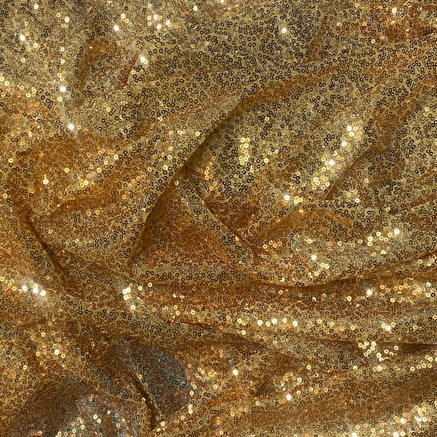 Bling Sequins On Net Dress Draping Fabric, Yellow Gold Champagne Bling Sequins On Net Dress Draping Fabric, Yellow Gold Champagne