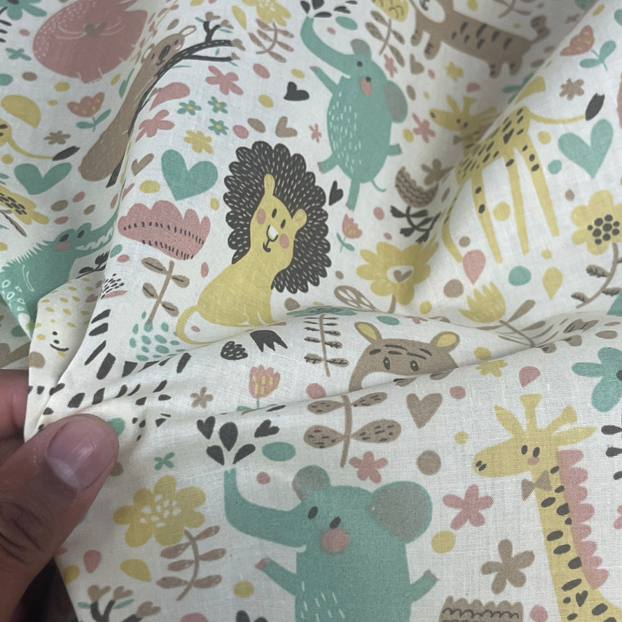 Animal Kingdom Print Polycotton Dress Craft Fabric