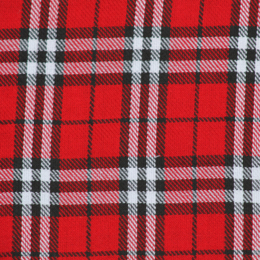 Large Check Tartan Polyviscose Fabric 60", Red Large Check Tartan Polyviscose Fabric 60", Red