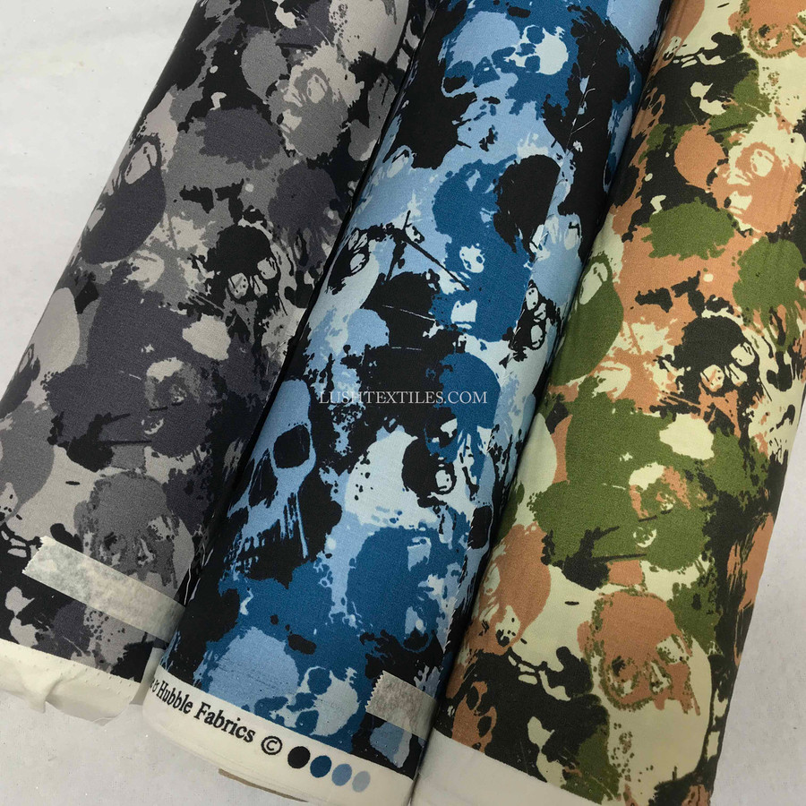 10m Camouflage Skulls Rose & Hubble Cotton Poplin Fabric 10m Camouflage Skulls Rose & Hubble Cotton Poplin Fabric