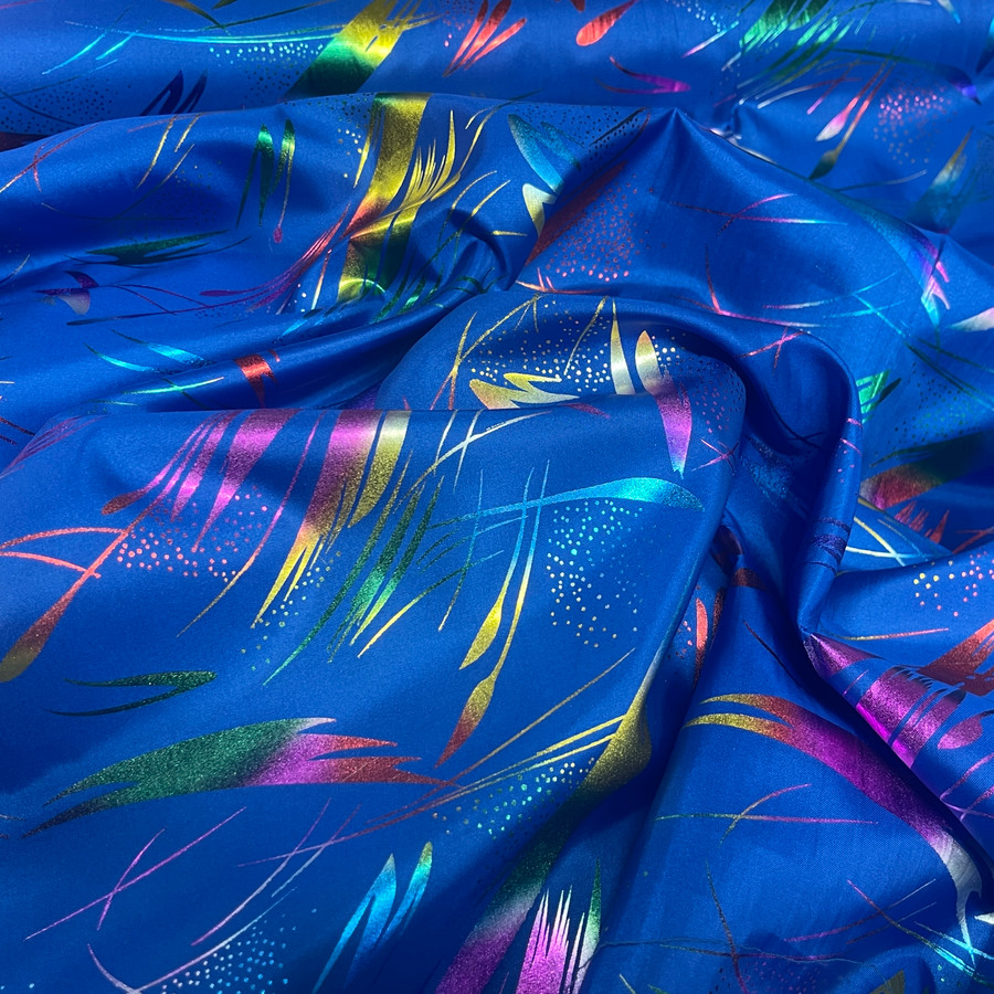 Rainbow Metallic Foil Taffeta Fabric, Royal Blue Rainbow Metallic Foil Taffeta Fabric, Royal Blue