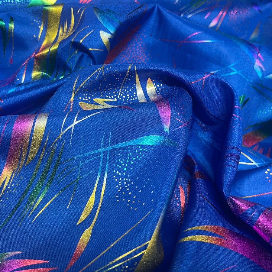 Rainbow Metallic Foil Taffeta Fabric, Royal Blue Rainbow Metallic Foil Taffeta Fabric, Royal Blue
